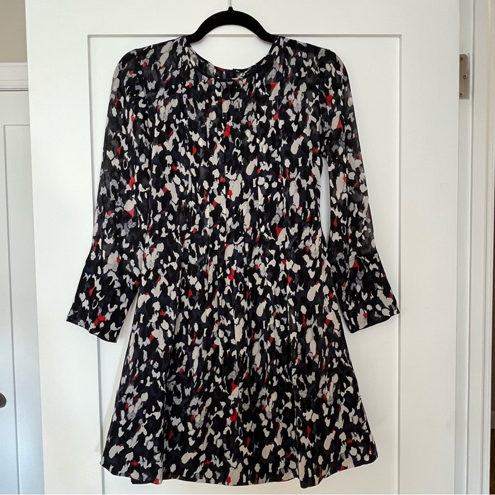 Club Monaco 3/4 Sleeve Silk Mini Dress (00)